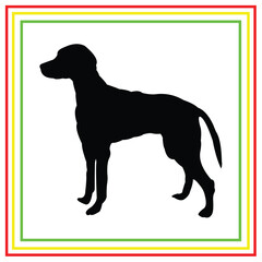 black dog silhouette vector design on white background