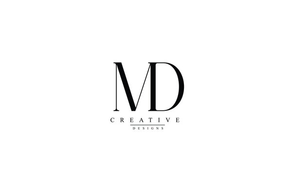 Alphabet letters Initials Monogram logo MD DM M D