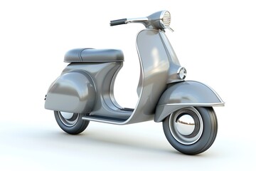 Grey scooter isolated on white background