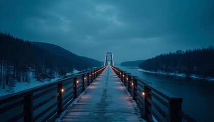  A serene night walk on a bridge