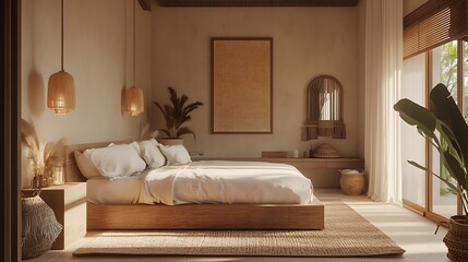 Modern Interior of Stylish Living Room ,Wall Mock Up, Frame , Poster with Beautiful Background, 3d render