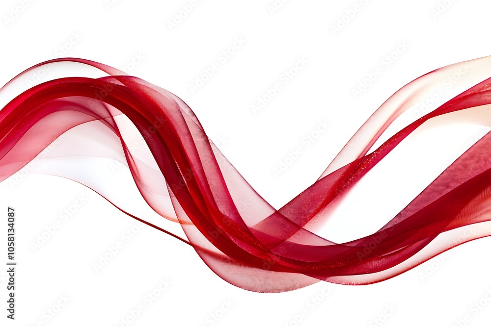 Poster abstract red curve isolated on white background