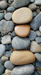 Calm Arrangement of Smooth Stones on Tranquil Surface
