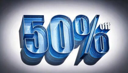 3d 50% offer text " ai generator "
