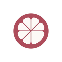Logo mangosteen fresh design with blank background