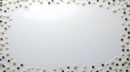 Flat lay star confetti on pastel.decoration ornaments design background with copy space 