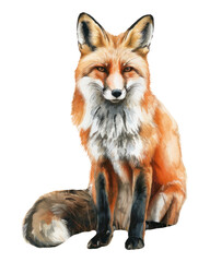 Fototapeta premium PNG A fox illustration watercolor realistic.