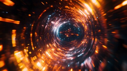Obraz premium Time warp, traveling in space. Time dilation. 