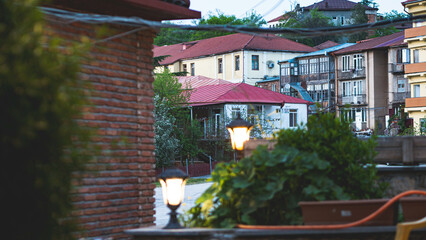 Small town buildings houses communities in country of Georgia
