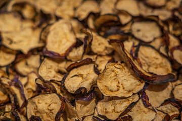 Sliced Dried Aubergine Pieces in Natural Light