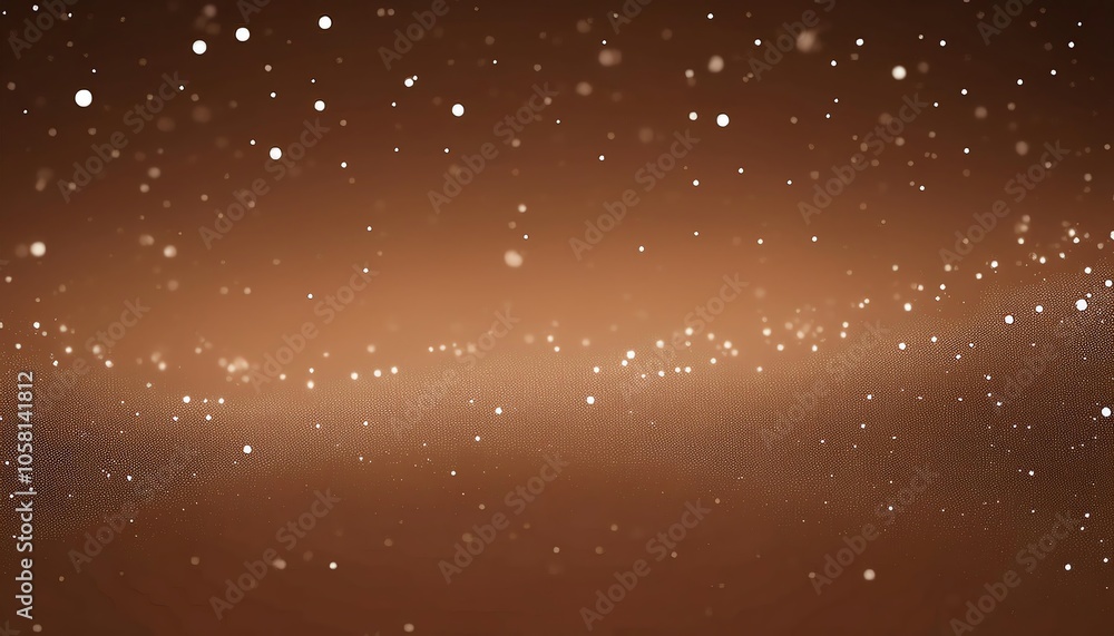 Poster a shimmering brown background filled with floating particles, creating a magical and festive atmosph