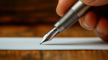 Naklejka premium A closeup of a hand holding a pen, poised to sign an important contract at the negotiation table.