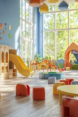 Educational group activity at the kindergarten or daycare.