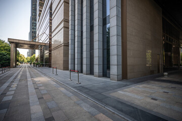 Modern Urban Architecture with Open Pathway and Greenery