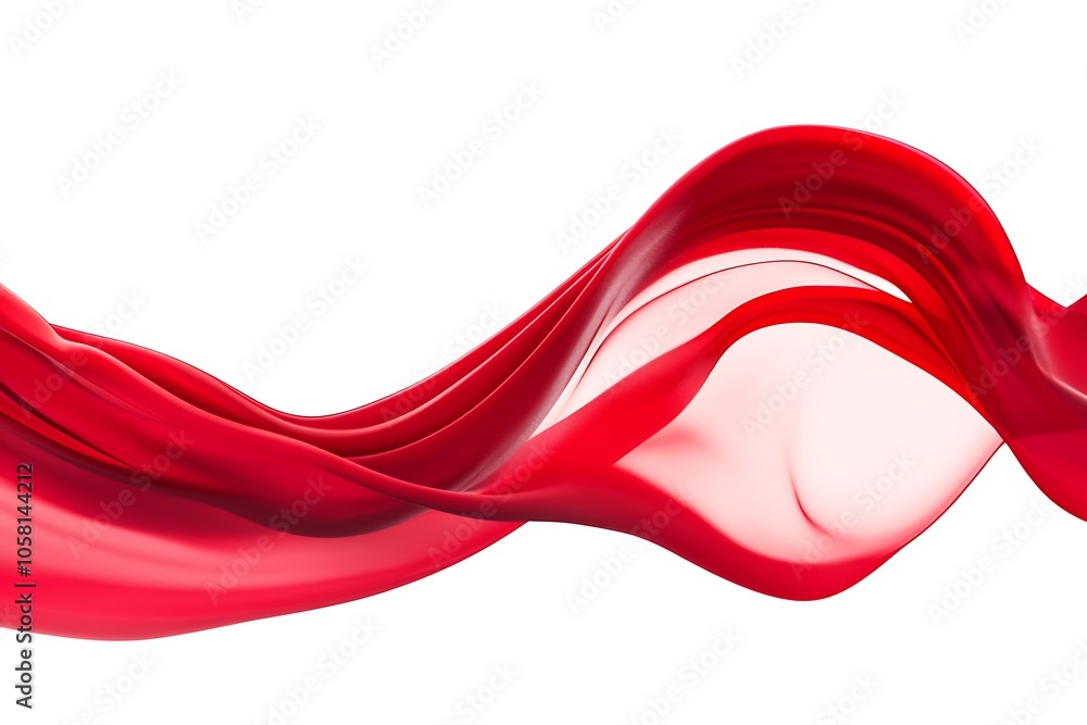 Poster abstract red curve isolated on white background