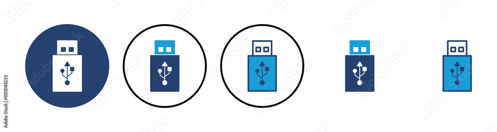 Poster usb icon vector. flash disk icon vector