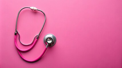 Fototapeta premium Stethoscope on pink background for health and medicine concepts, health, medicine, medical equipment