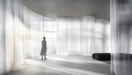 Fototapeta premium Minimalist and unique interior design in the house