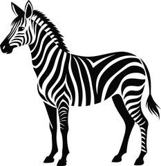 a zebra silhouette vector on white background