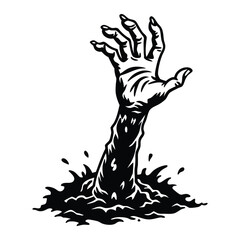 vector a zombie's arm comes out of the ground