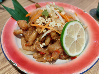 Colorful Asian Cuisine with Citrus and Crunchy Toppings