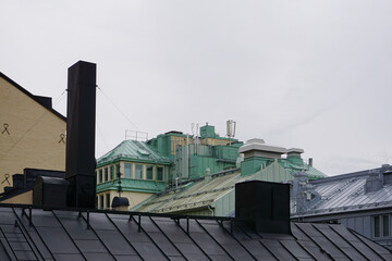 View of rooftop in city