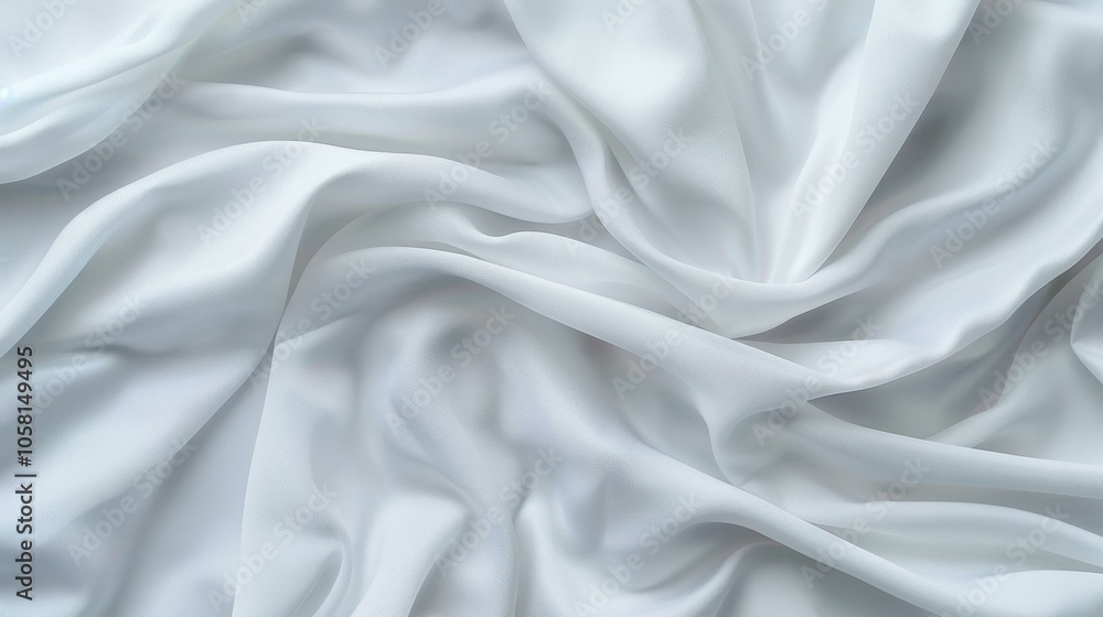 Poster a stunning crumpled white fabric texture, perfect for adding depth and elegance to any design or bac