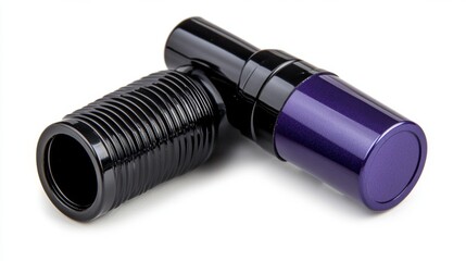 Purple and Black Cosmetic Container with a Shiny Finish