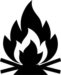 wood fire white background art