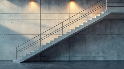 Concrete Staircase in Modern Architecture