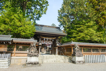 日本の神社の境内　滋賀県　水口神社　