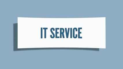 IT Service. A card isolated on blue background.