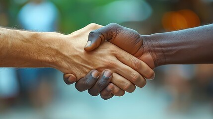 Handshake in unity. Business partnership, and equality concept.
