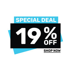 Special deal 19 off price marketing blue color design.