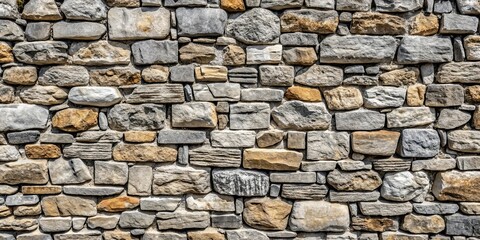 Fototapeta premium Ancient grey stone wall texture with rough, textured surface, cobblestone pattern perfect for abstract backgrounds, ancient