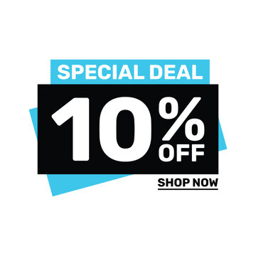 Special deal 10 off price marketing blue color design.