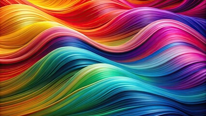 Fototapeta premium Abstract waves in various vibrant colors , digital, design, art, background, creativity, water, flow, pattern, texture, colorful, vibrant