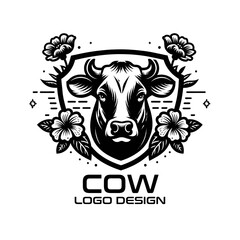 Cow Vector Logo Design