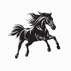 Black horse Vector Images. Black horse walking Isolated Horse Silhouette