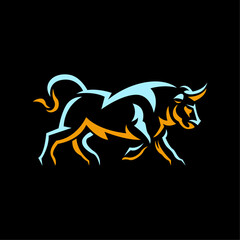 ILLUSTRATION 186 ABSTRACT VECTOR ART OF SIMPLE BULL