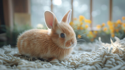white rabbit in the garden