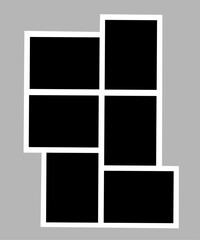 Obraz premium Blank photo frame design, vector collage template layout of six photo frames