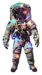 PNG Glitter astronaut flat sticker astronomy universe person.