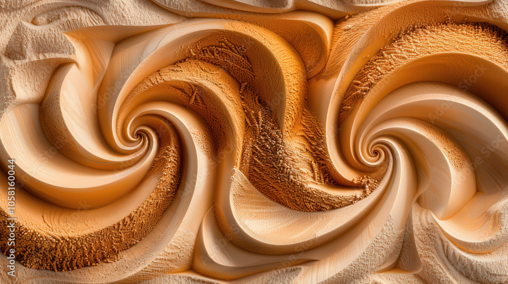 Aufkleber swirling patterns of textured sand create mesmerizing visual effect, showcasing intricate designs an