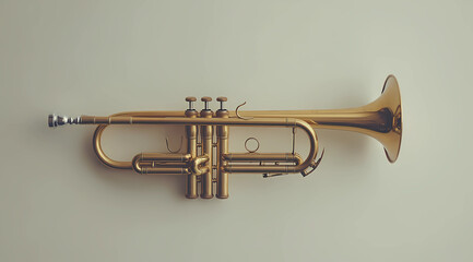 Trumpet Heralding on a White Background, Symbolizing Announcement and Celebration