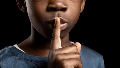 Silence Sign Demonstrated by a Child