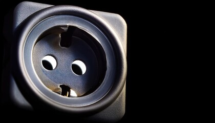 Electrical Power Socket Hole in Black