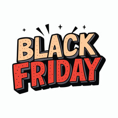 black friday sale typography on white background