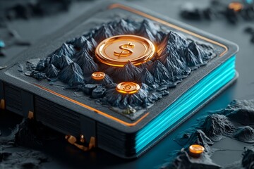 Fantasy-inspired scene of a golden debenture certificate with glowing seals, capturing the magical value and trustworthiness of secure investment, symbolizing wonder and security