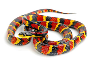 Fototapeta premium brightly colored eastern coral snake with red, yellow, and black bands
